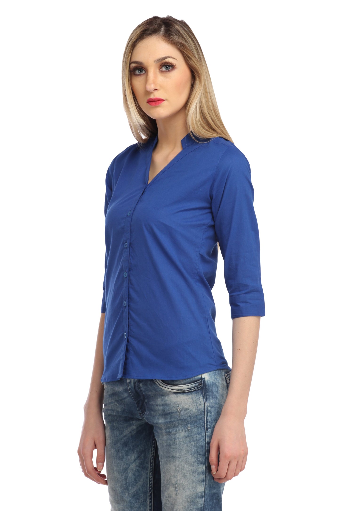 Blue Solid Shirt