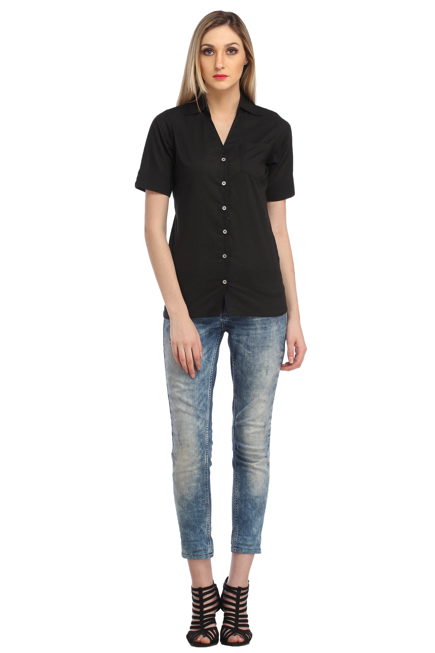 Black Solid  Shirt