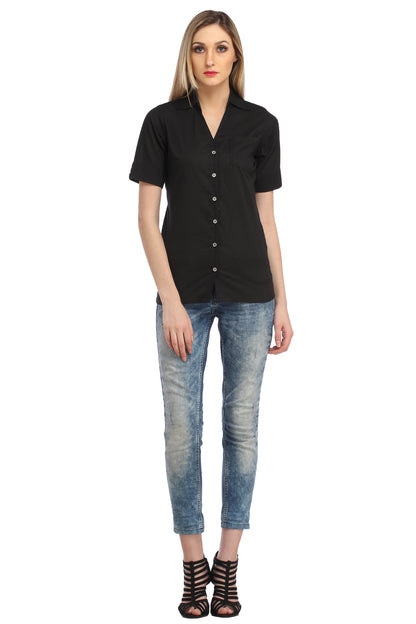 Black Solid  Shirt