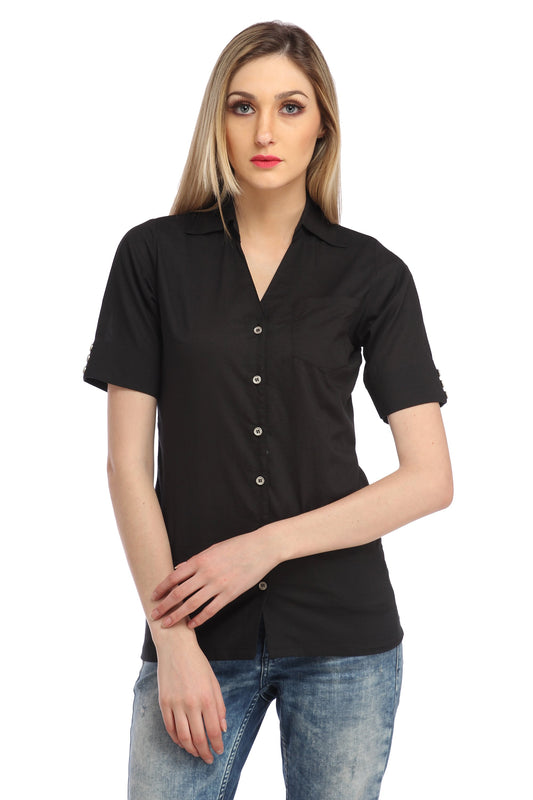 Black Solid  Shirt