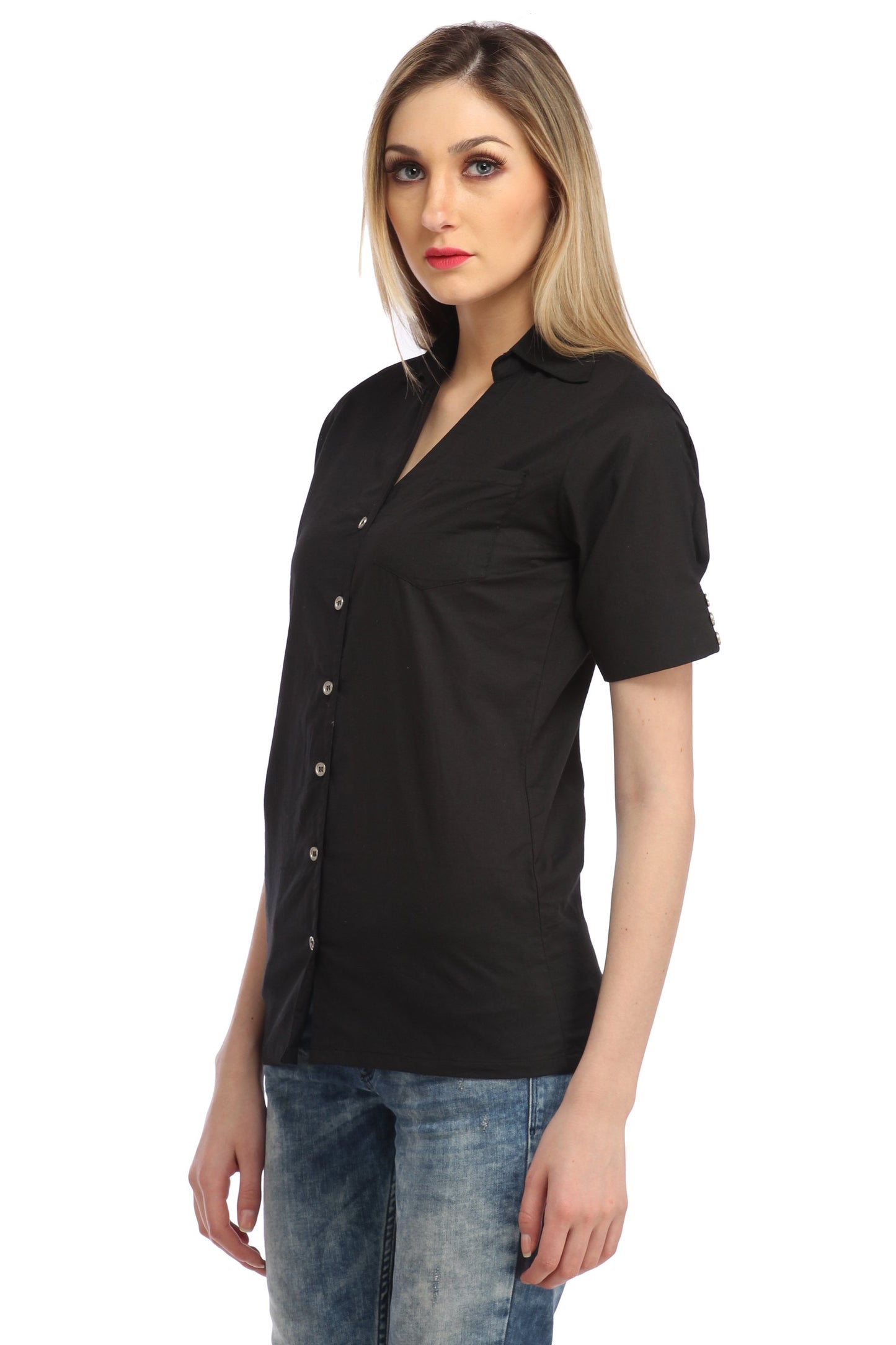 Black Solid  Shirt