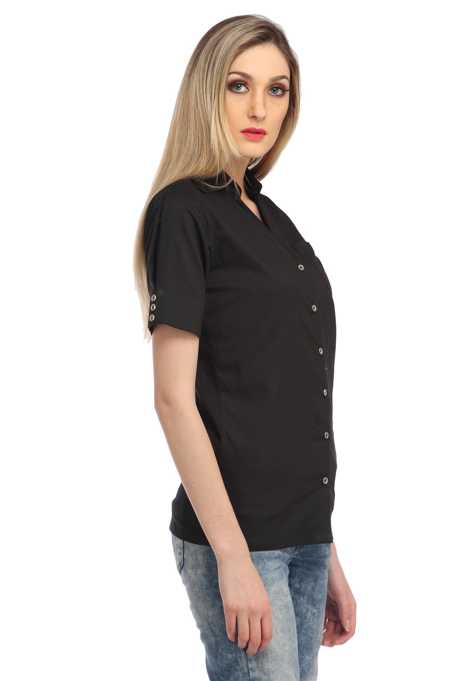 Black Solid  Shirt