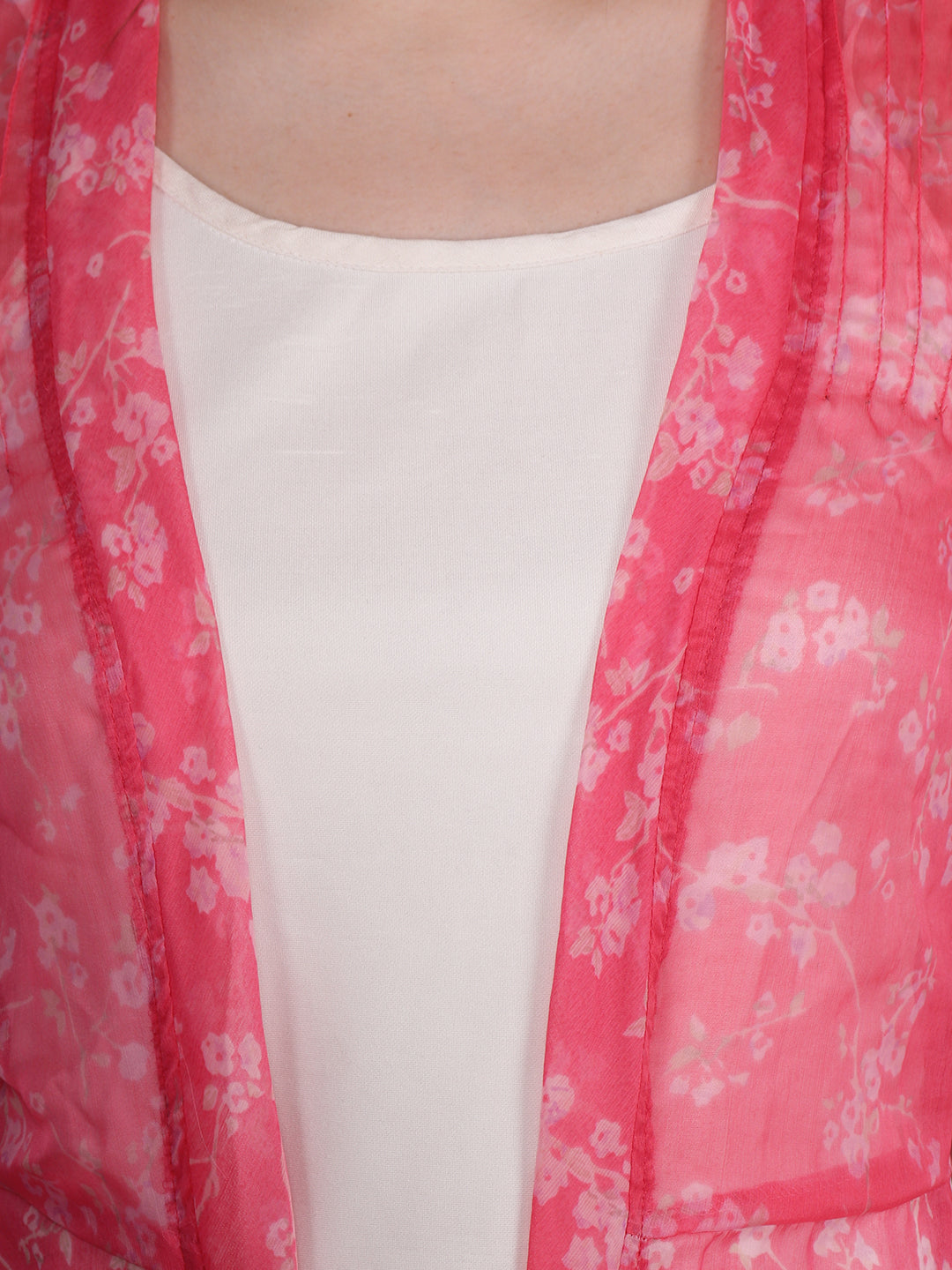 Scorpius Red Printed Open Front Shrug