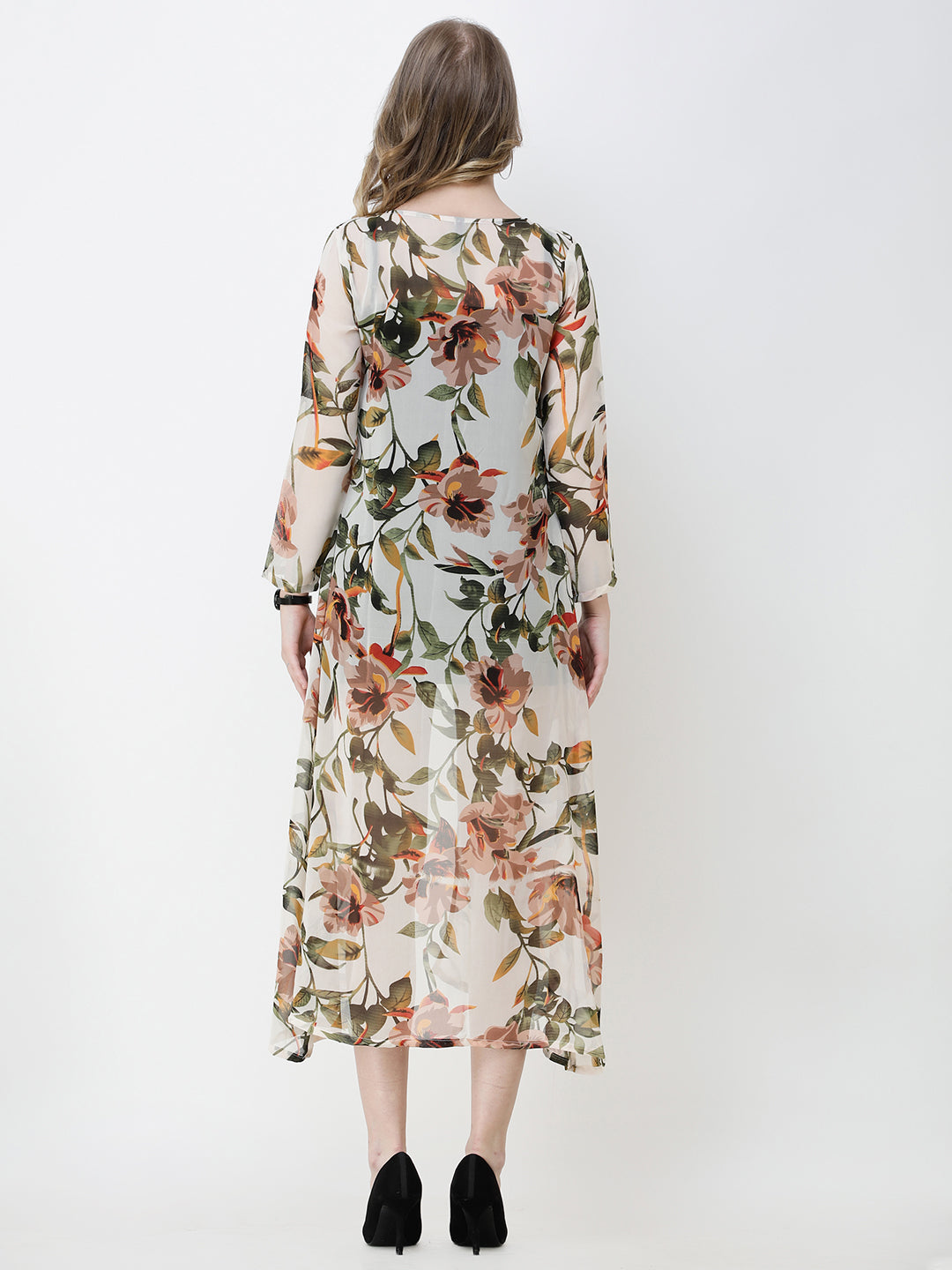Cation Printed chiffon shrug