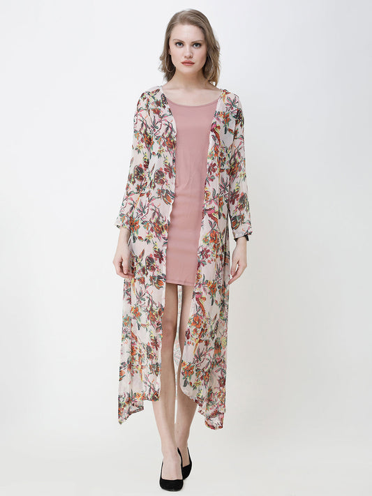 Cation Printed chiffon shrug