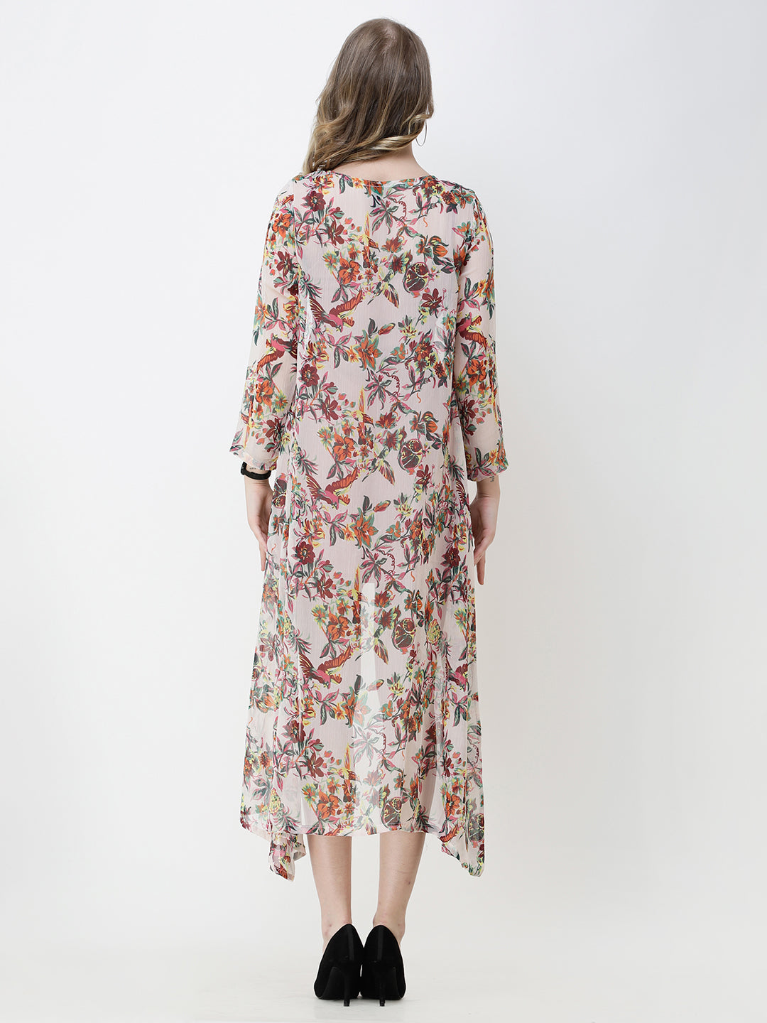 Cation Printed chiffon shrug