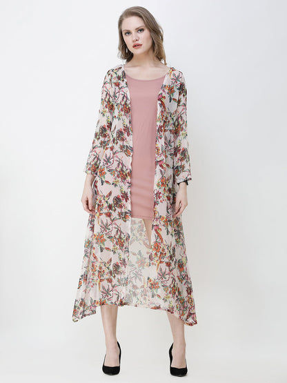 Cation Printed chiffon shrug