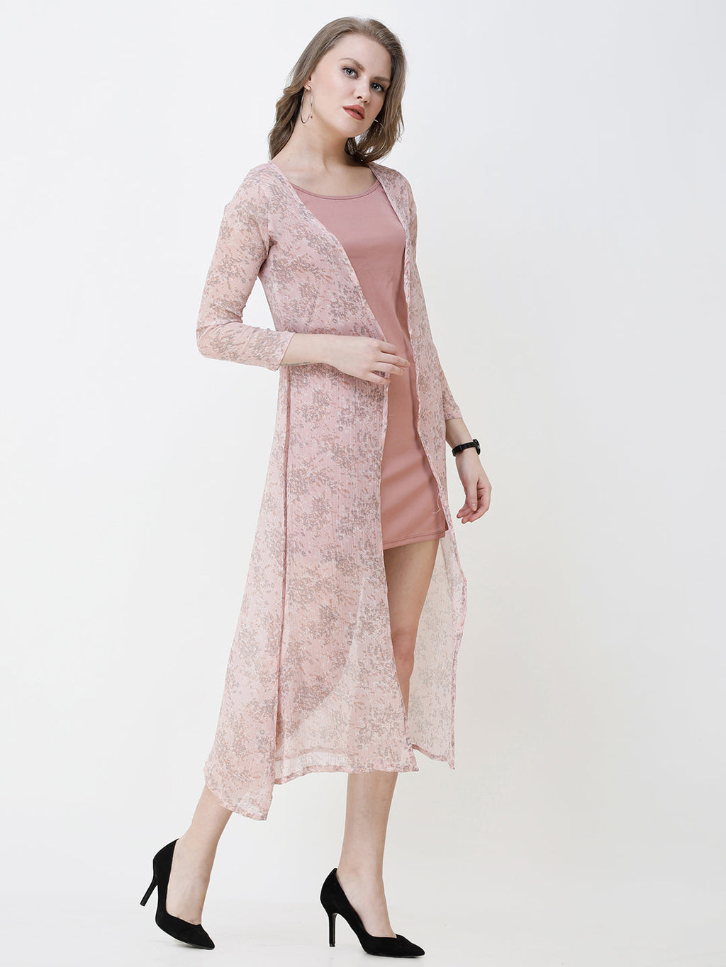 Cation Printed chiffon shrug