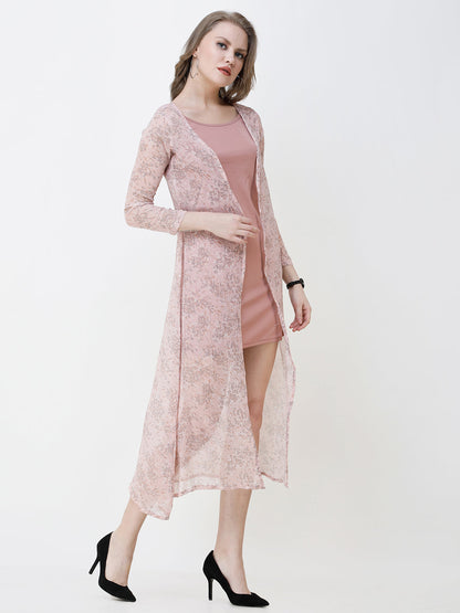 Cation Printed chiffon shrug