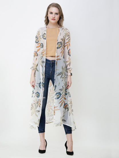 Cation Printed chiffon shrug