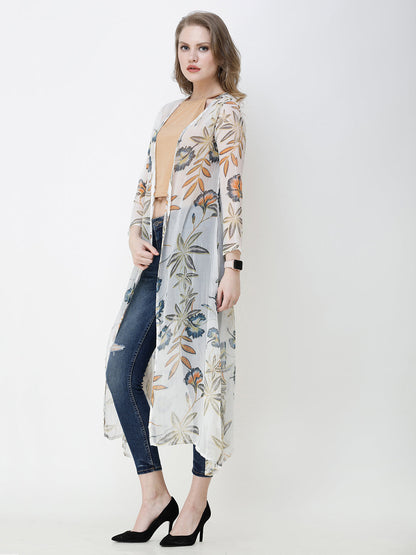 Cation Printed chiffon shrug