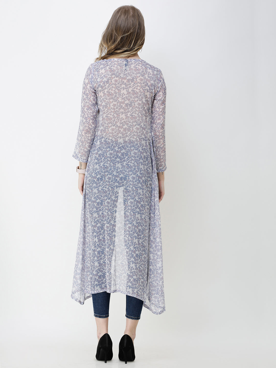Cation Printed chiffon shrug