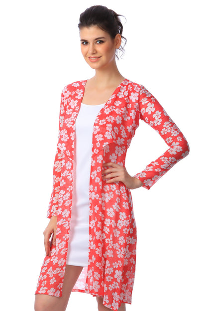 SCORPIUS Women Black Printed Open Front Shrug