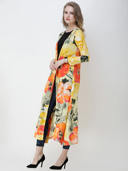 Cation Printed Rayon Yellow shrug