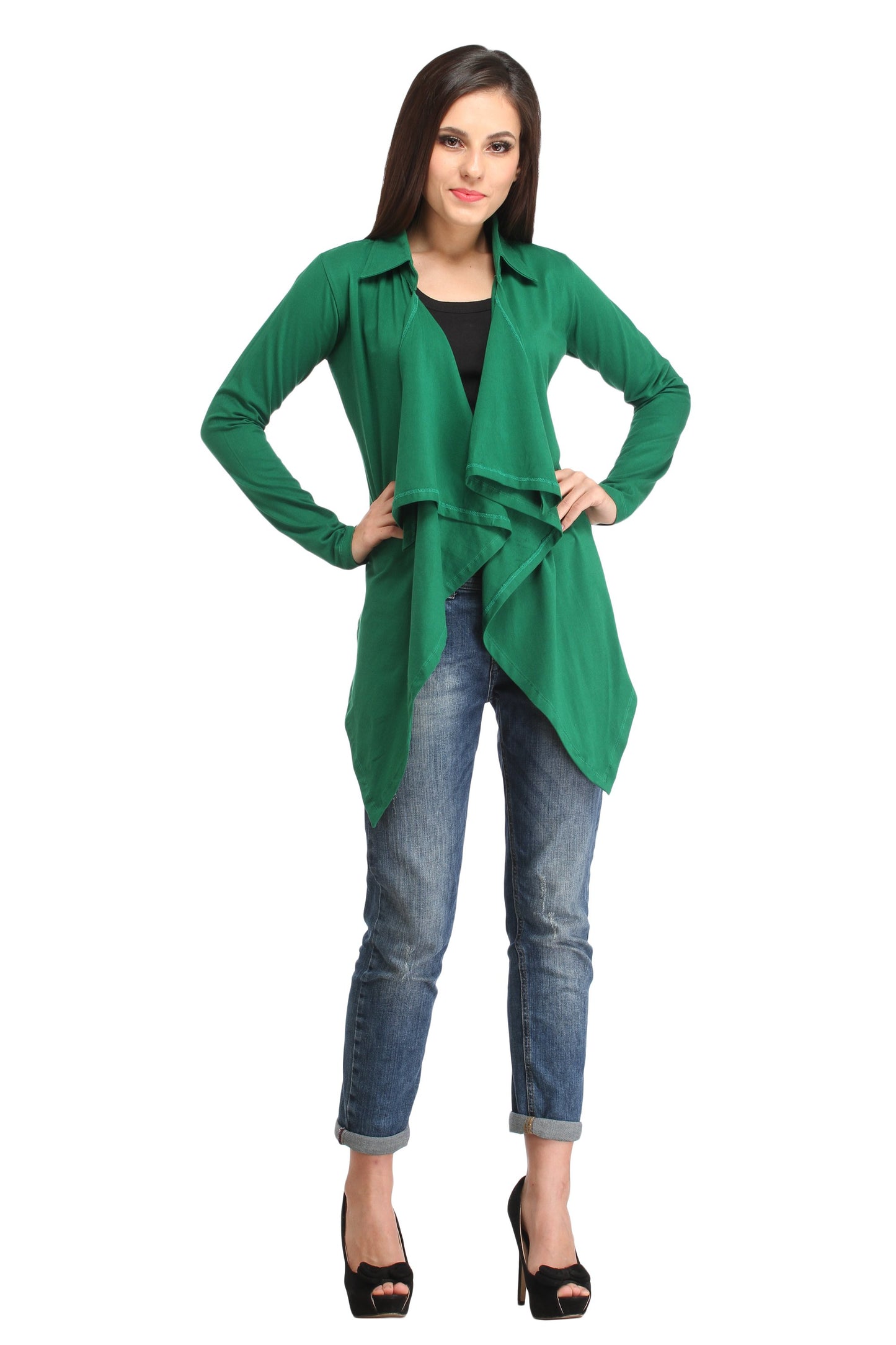 Dark Green Solid Shrug