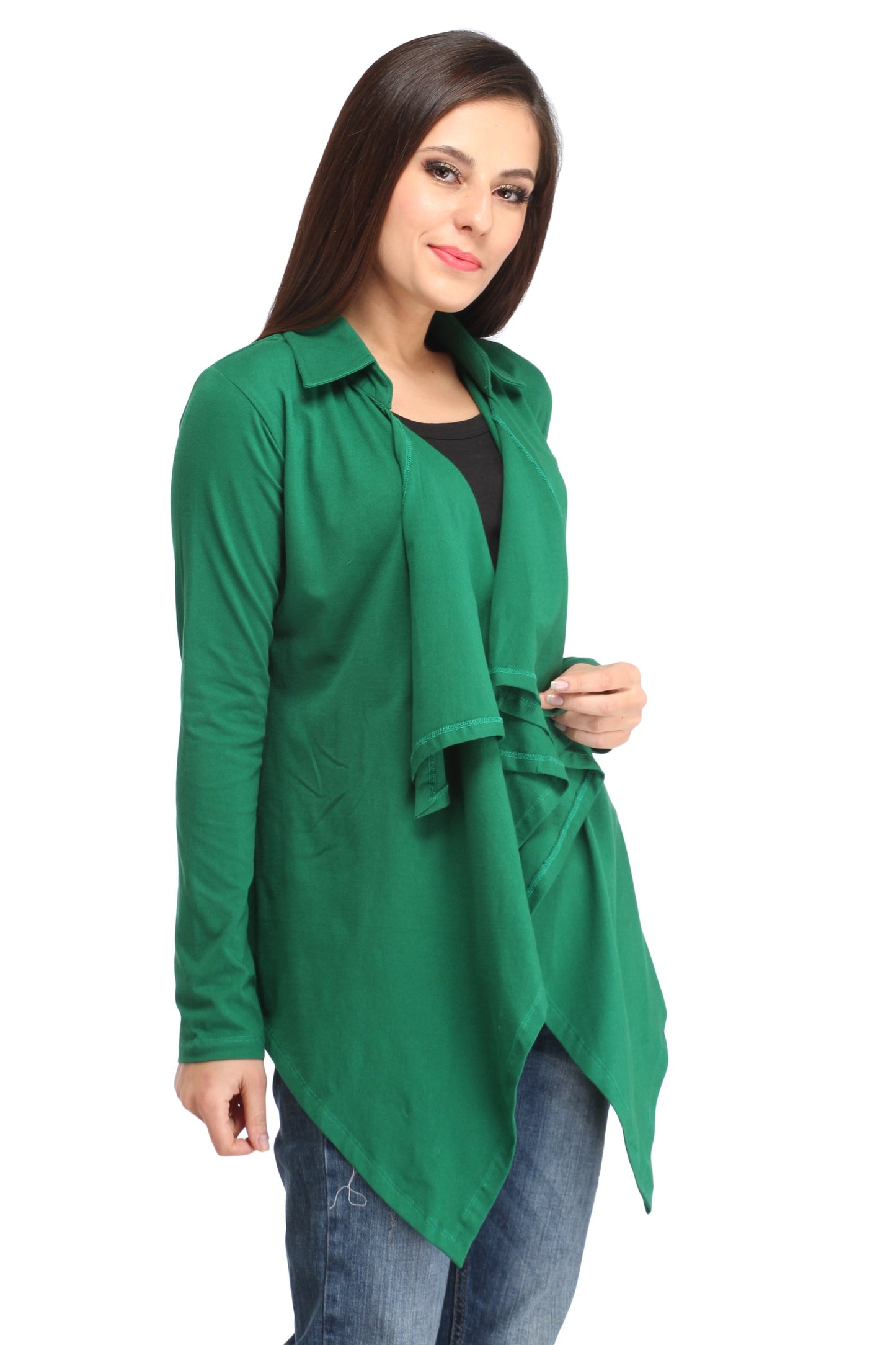 Dark Green Solid Shrug