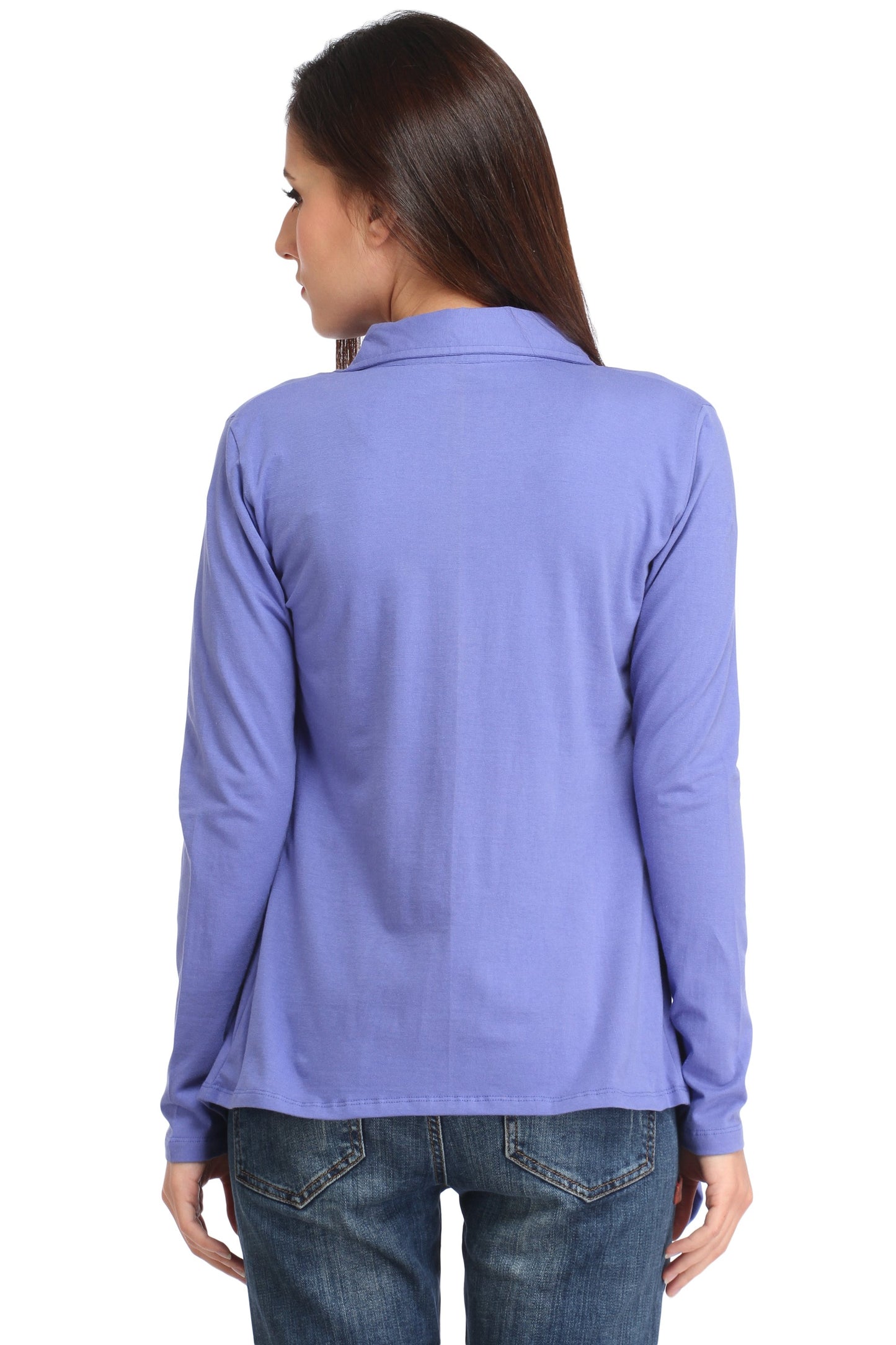Blue Solid Shrug