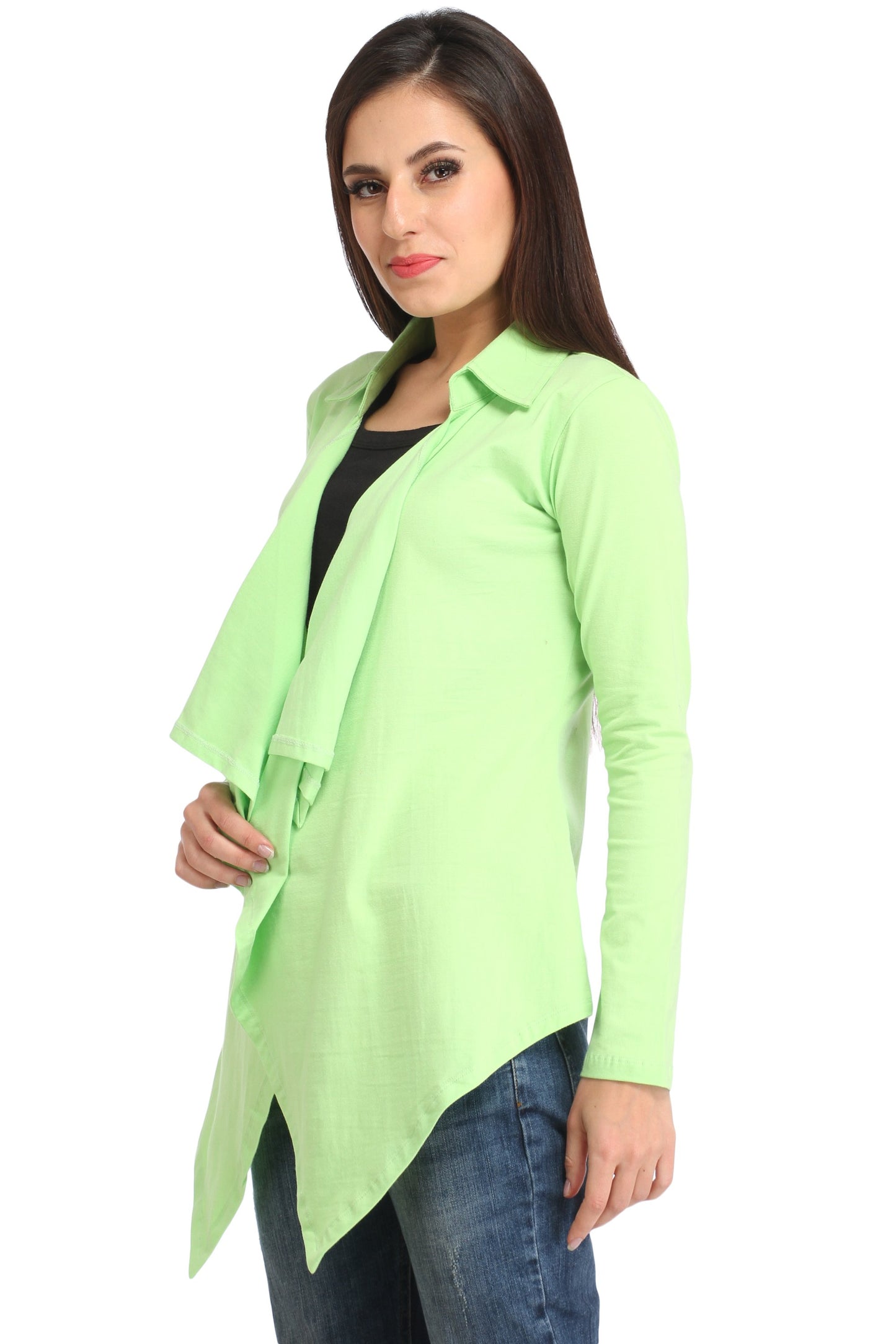 Green Solid Shrug