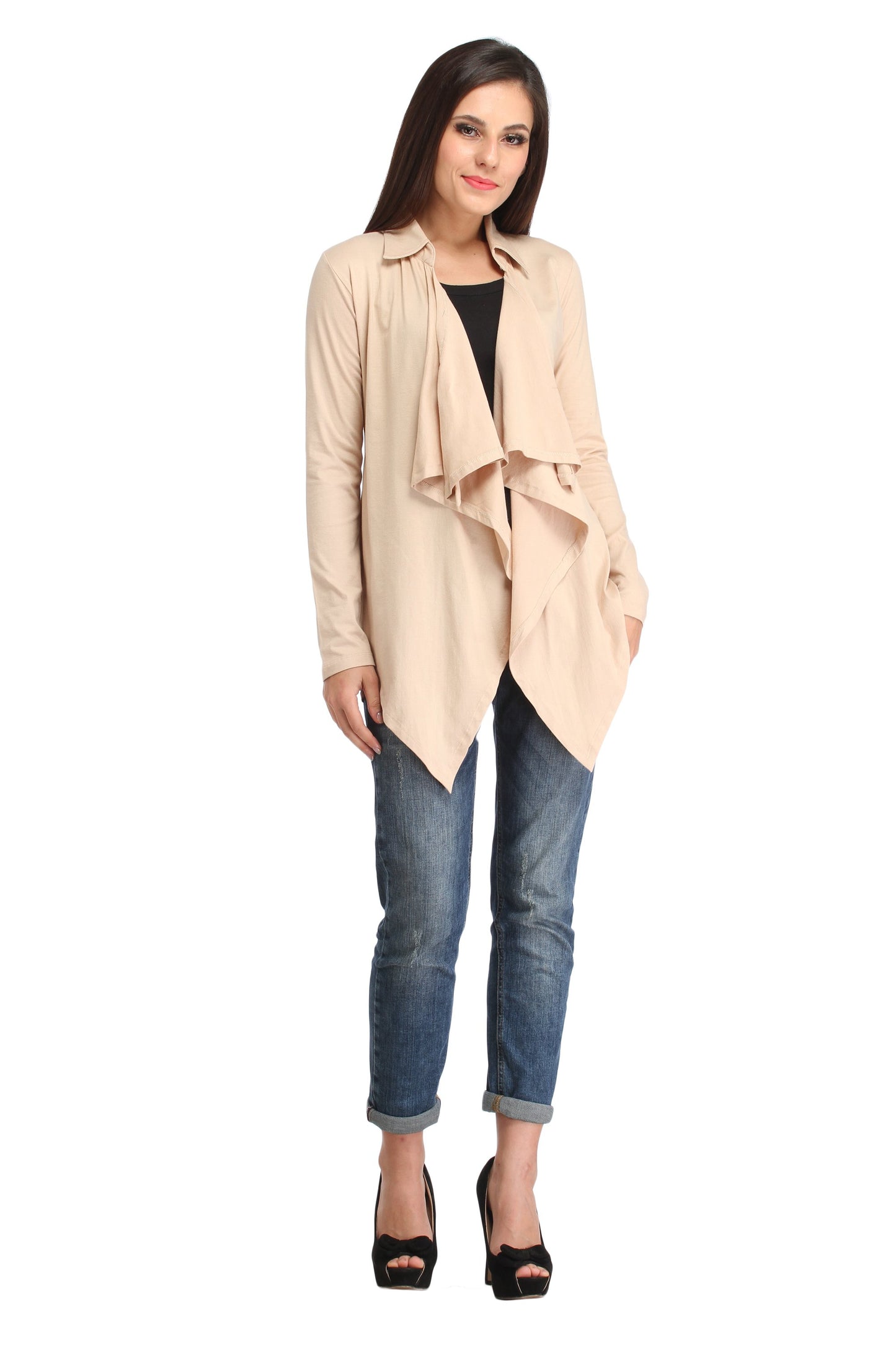 Cream Solid Shrug