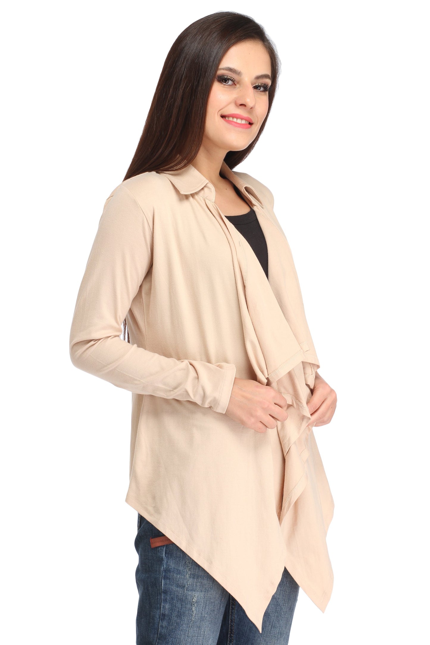 Cream Solid Shrug