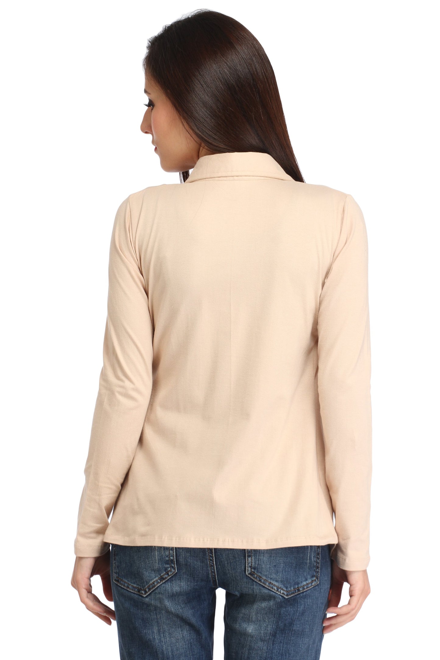 Cream Solid Shrug