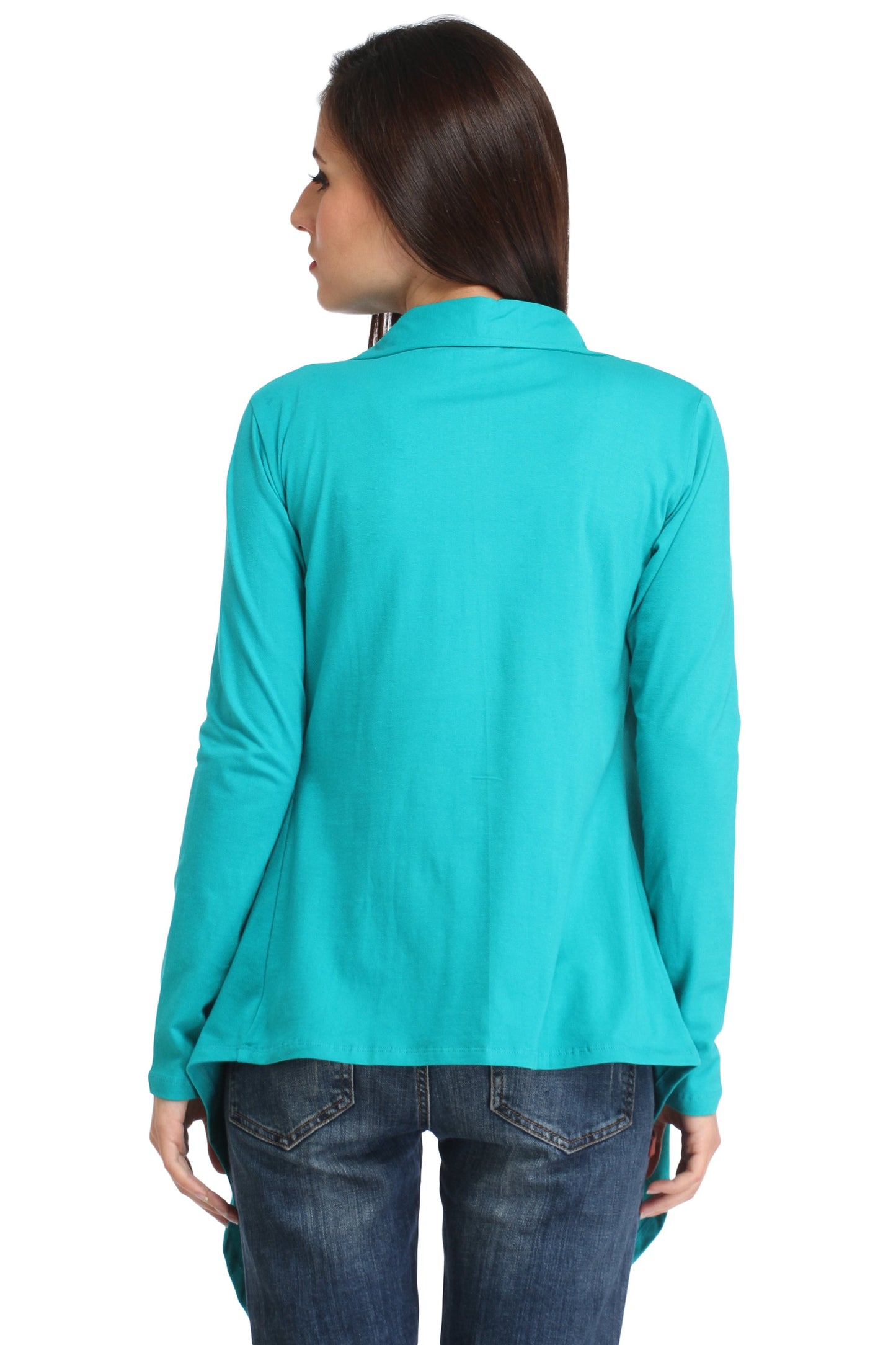 Blue Solid Shrug