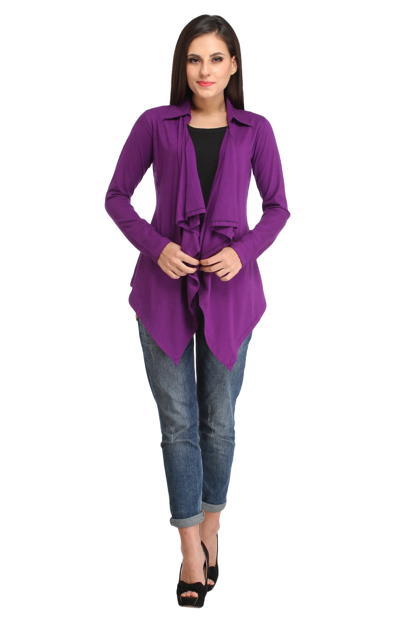 Purple Solid Shrug