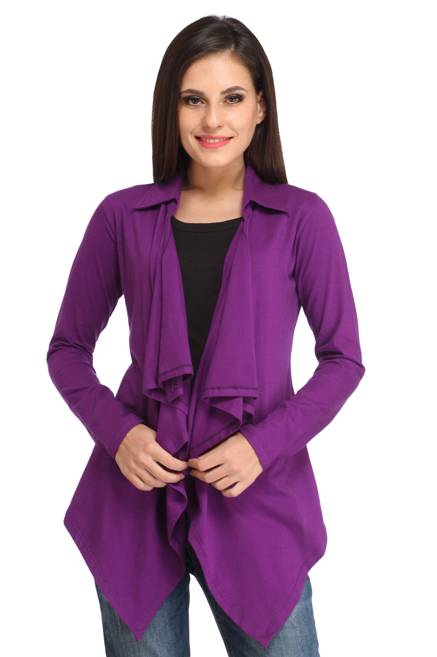 Purple Solid Shrug