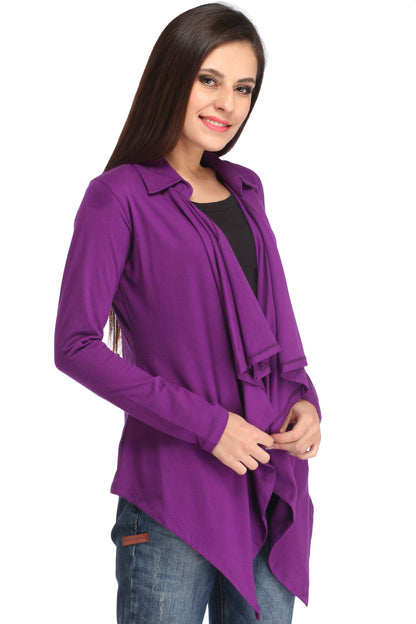 Purple Solid Shrug