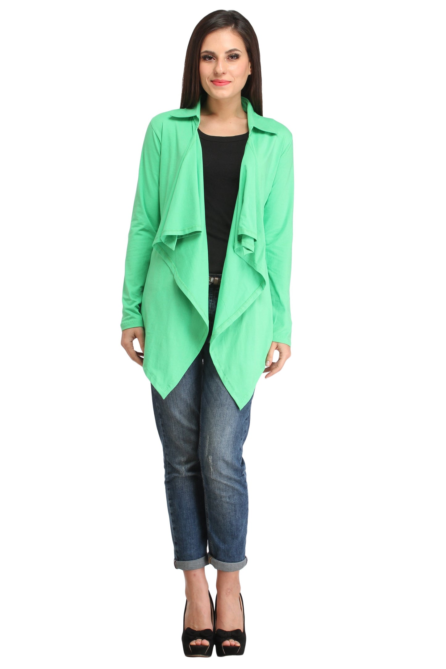 Green Solid Shrug