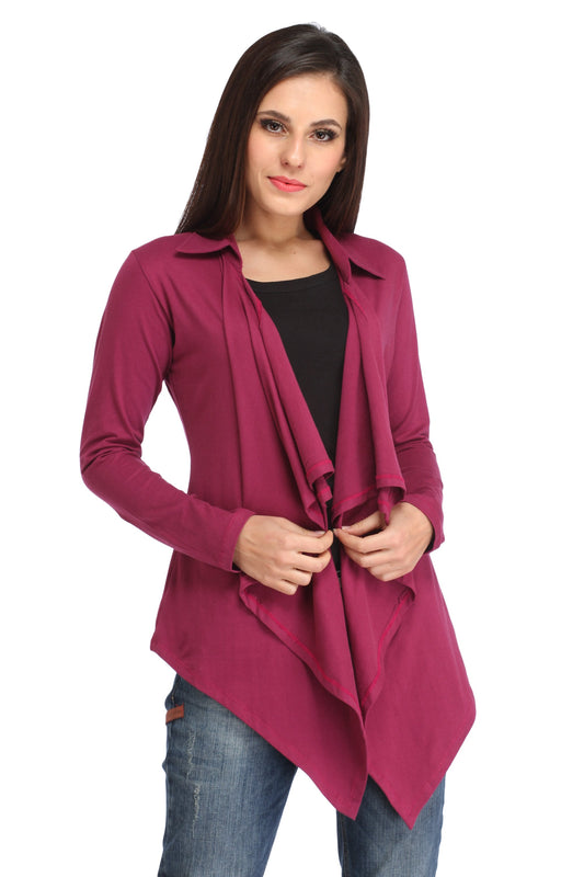 Burgundy Solid Shrug