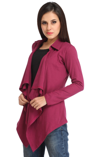 Burgundy Solid Shrug