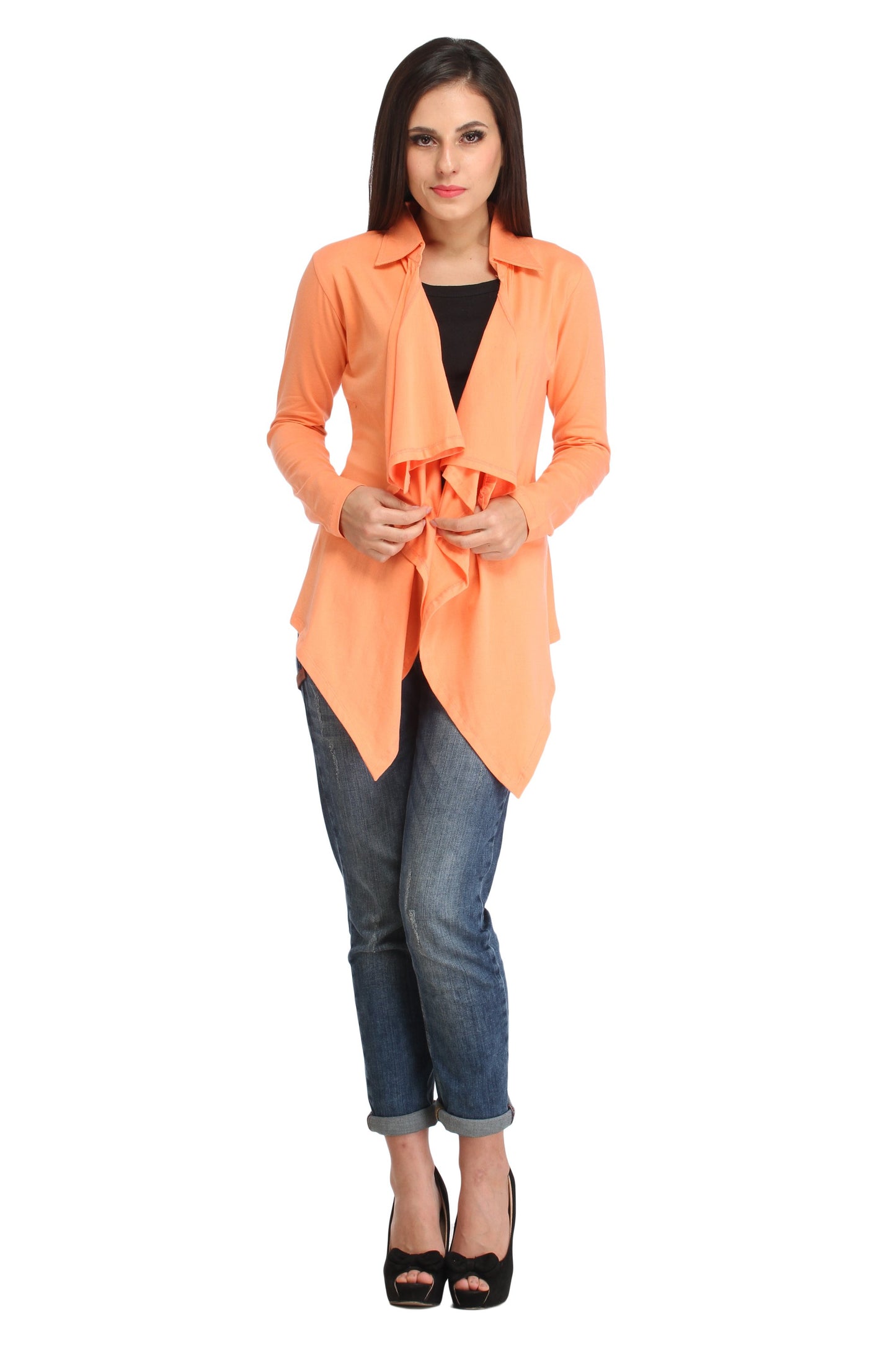 Orange Solid Shrug