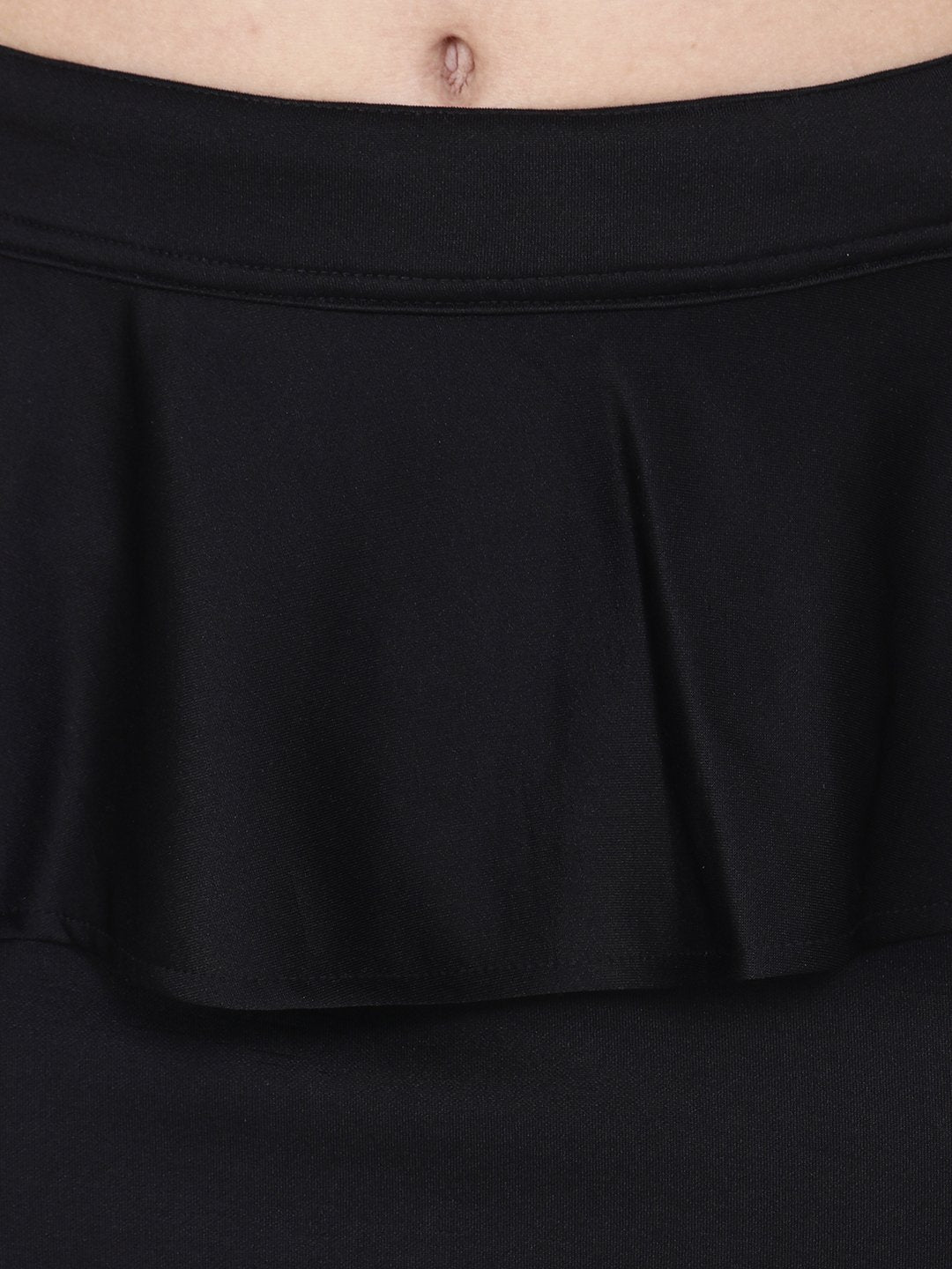 SCORPIUS SOLID BLACK PEPLUM SKIRT