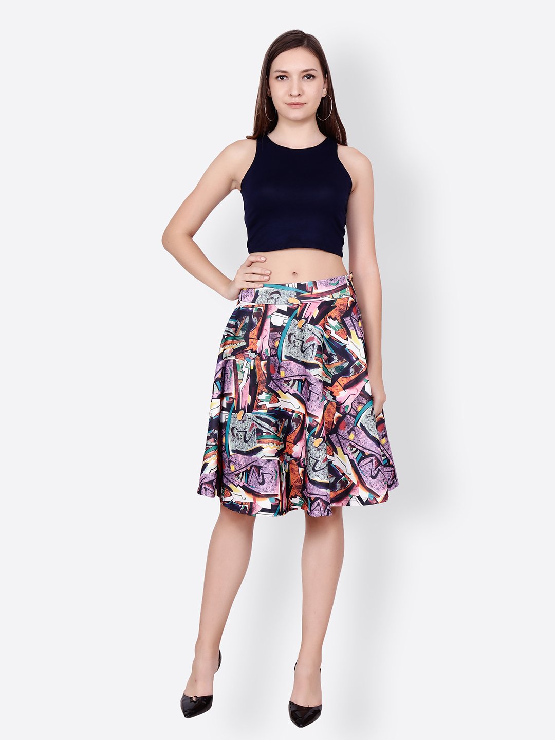 SCORPIUS MULTICOLOR PRINTED SKIRT