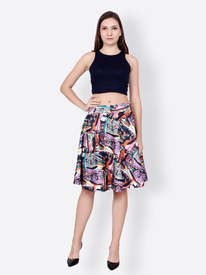 SCORPIUS MULTICOLOR PRINTED SKIRT