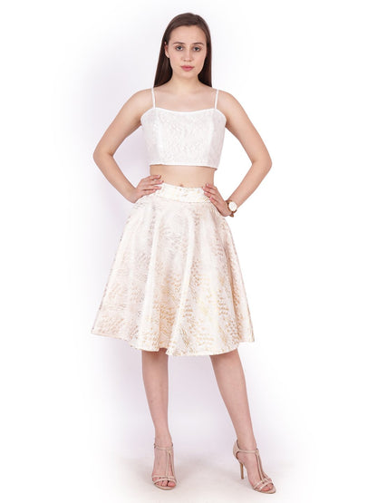 White Printed Skirt
