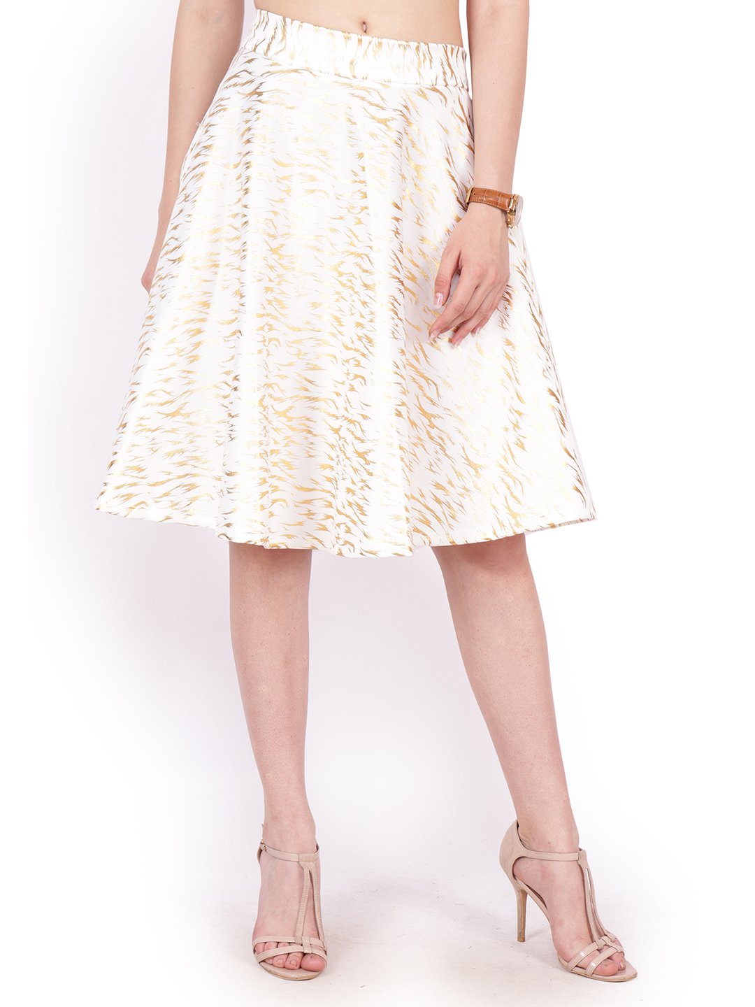 White Printed Skirt