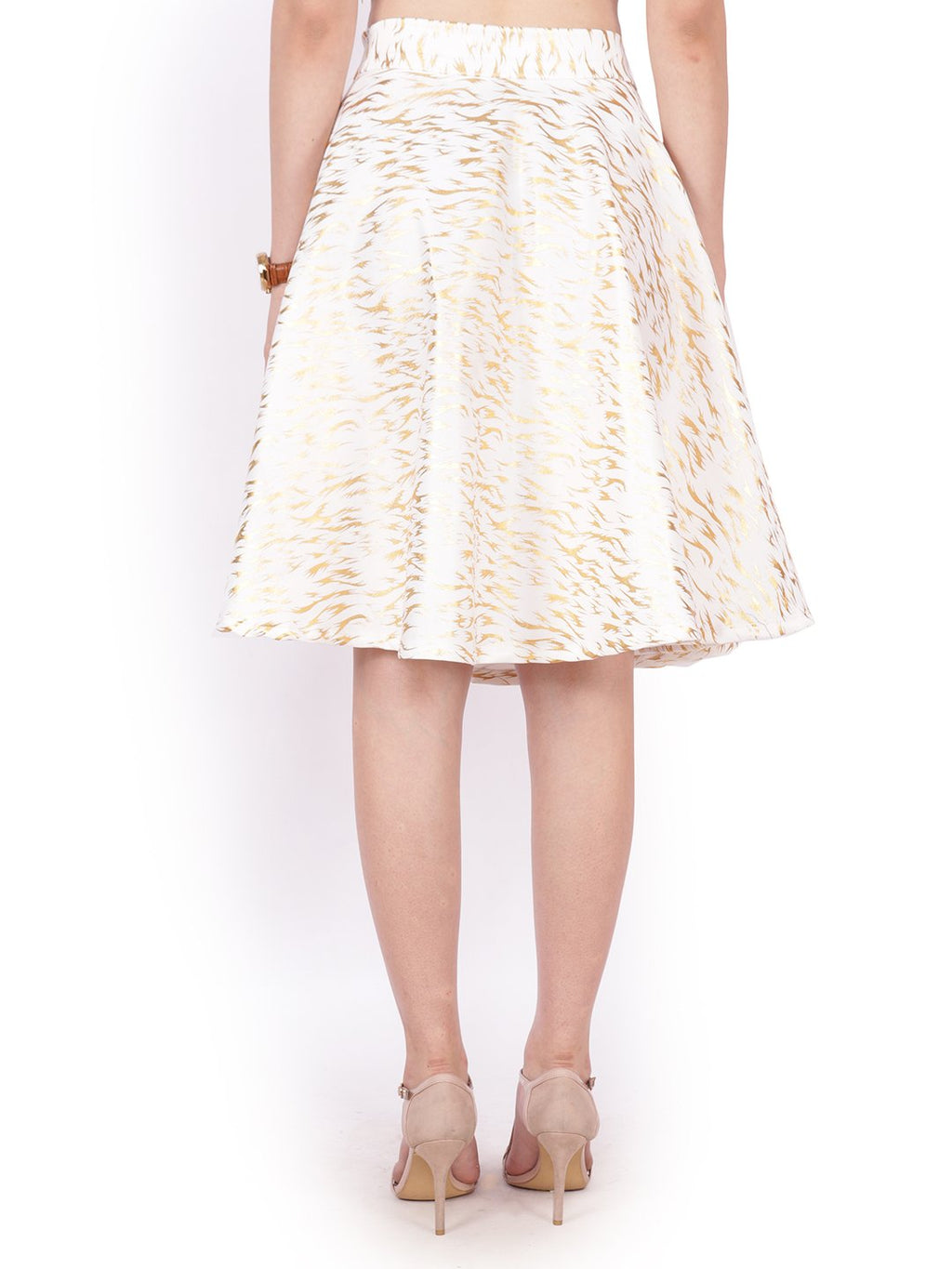 White Printed Skirt
