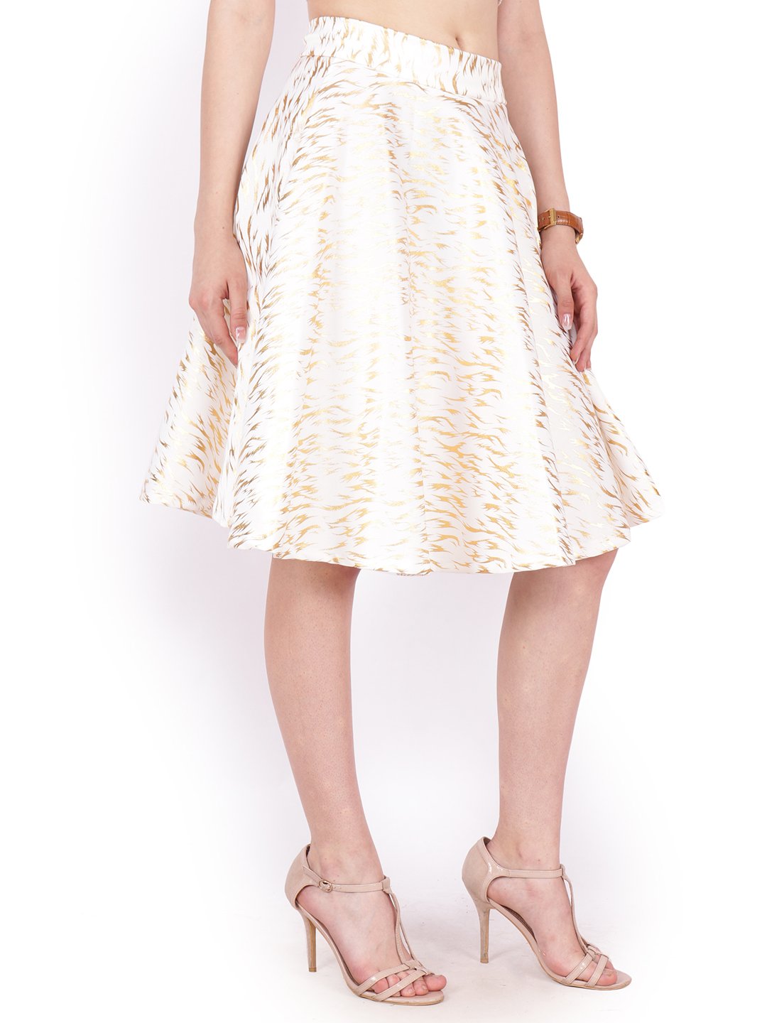 White Printed Skirt