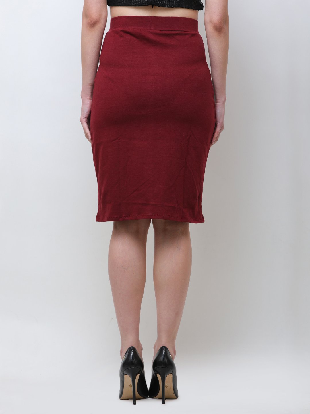 Maroon Solid Skirt