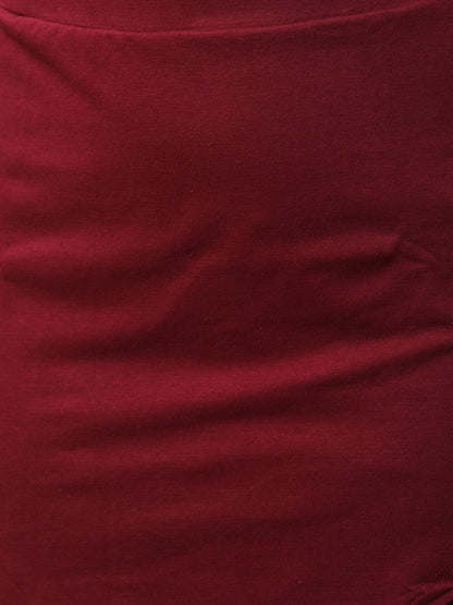 Maroon Solid Skirt