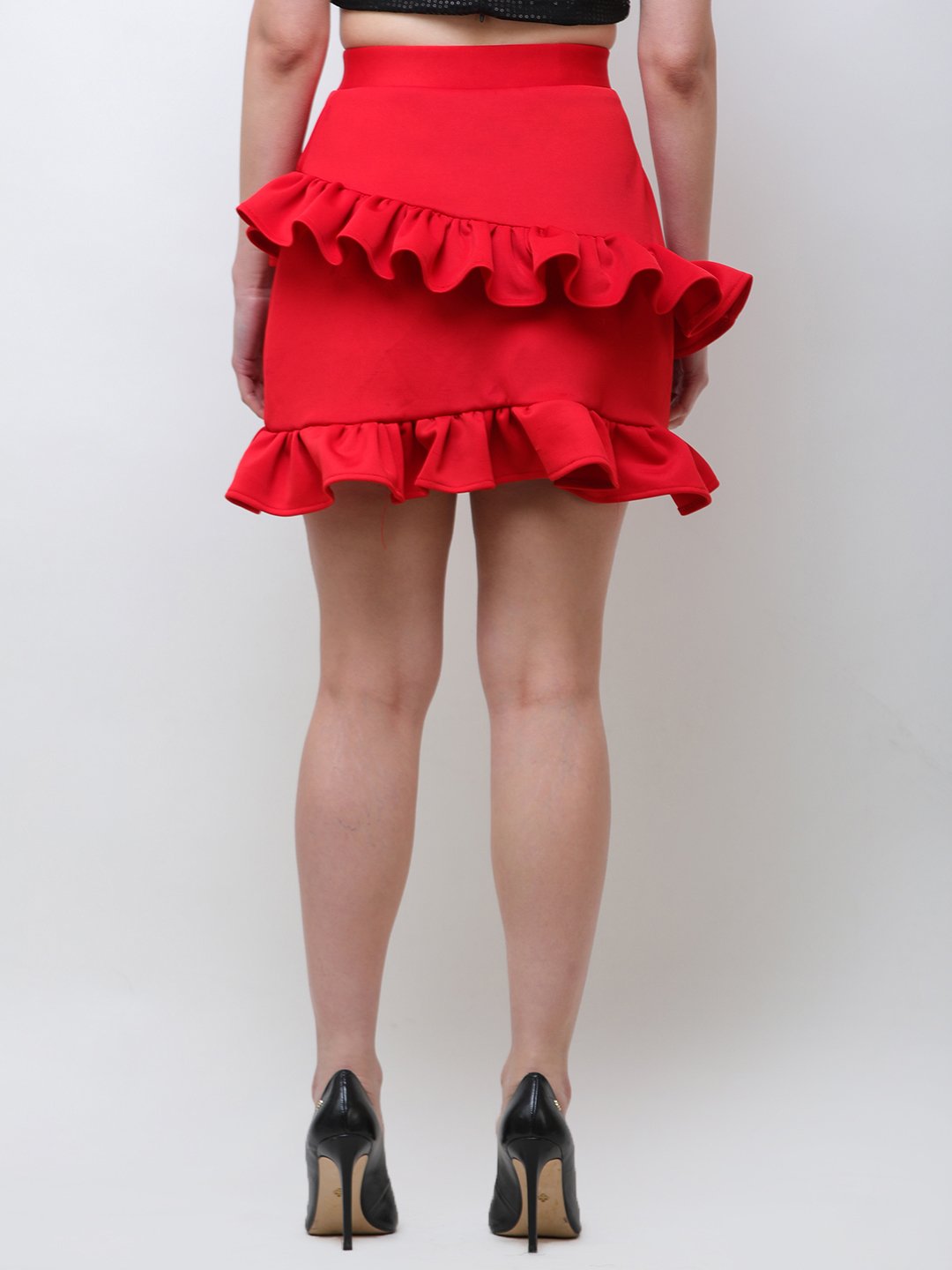 Red Solid Skirt