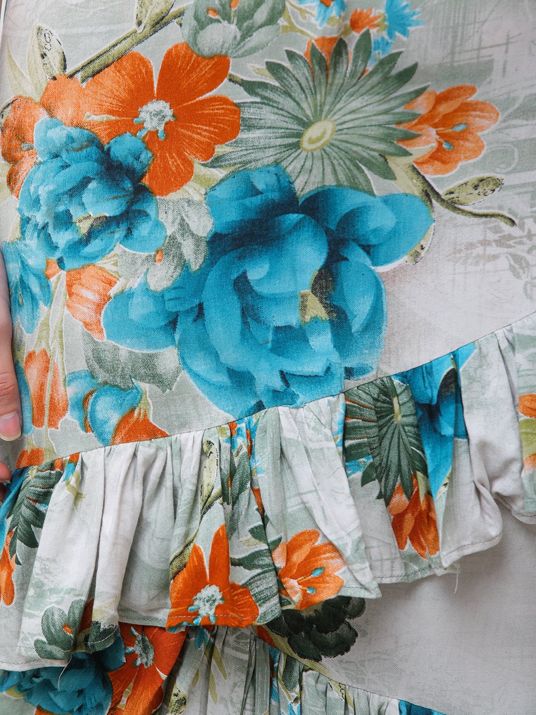Green Printed Skirt