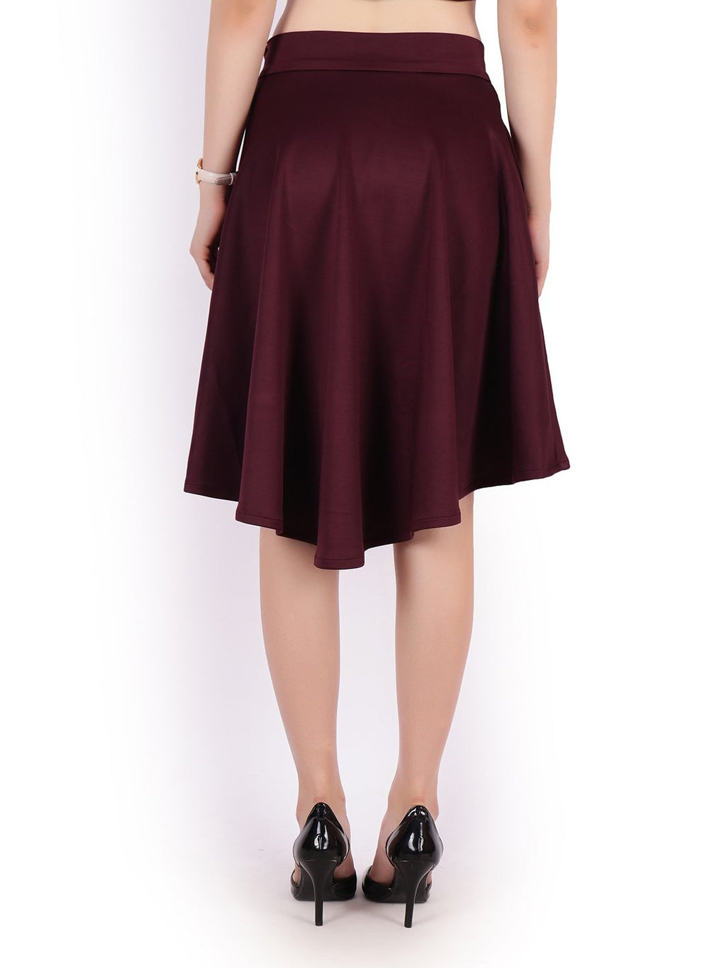 Maroon Solid Skirt