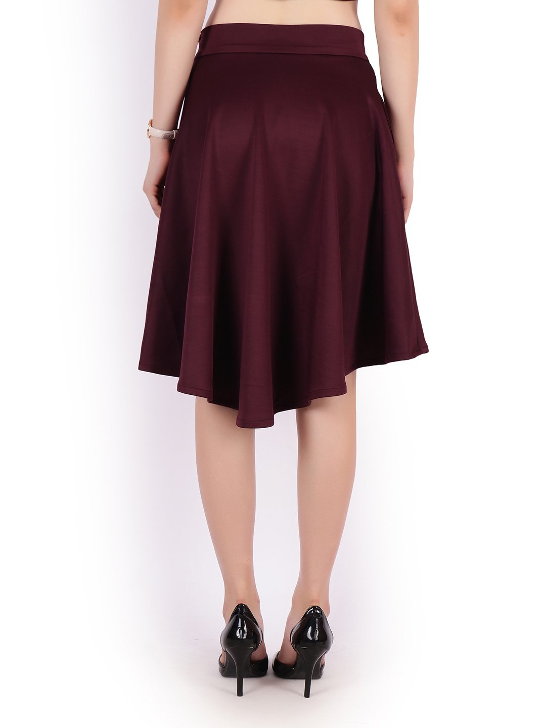 Maroon Solid Skirt