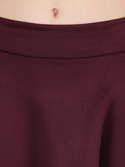 Maroon Solid Skirt
