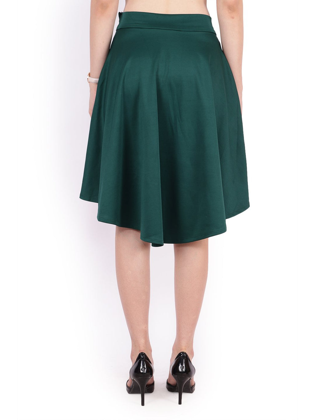 Green Solid Skirt
