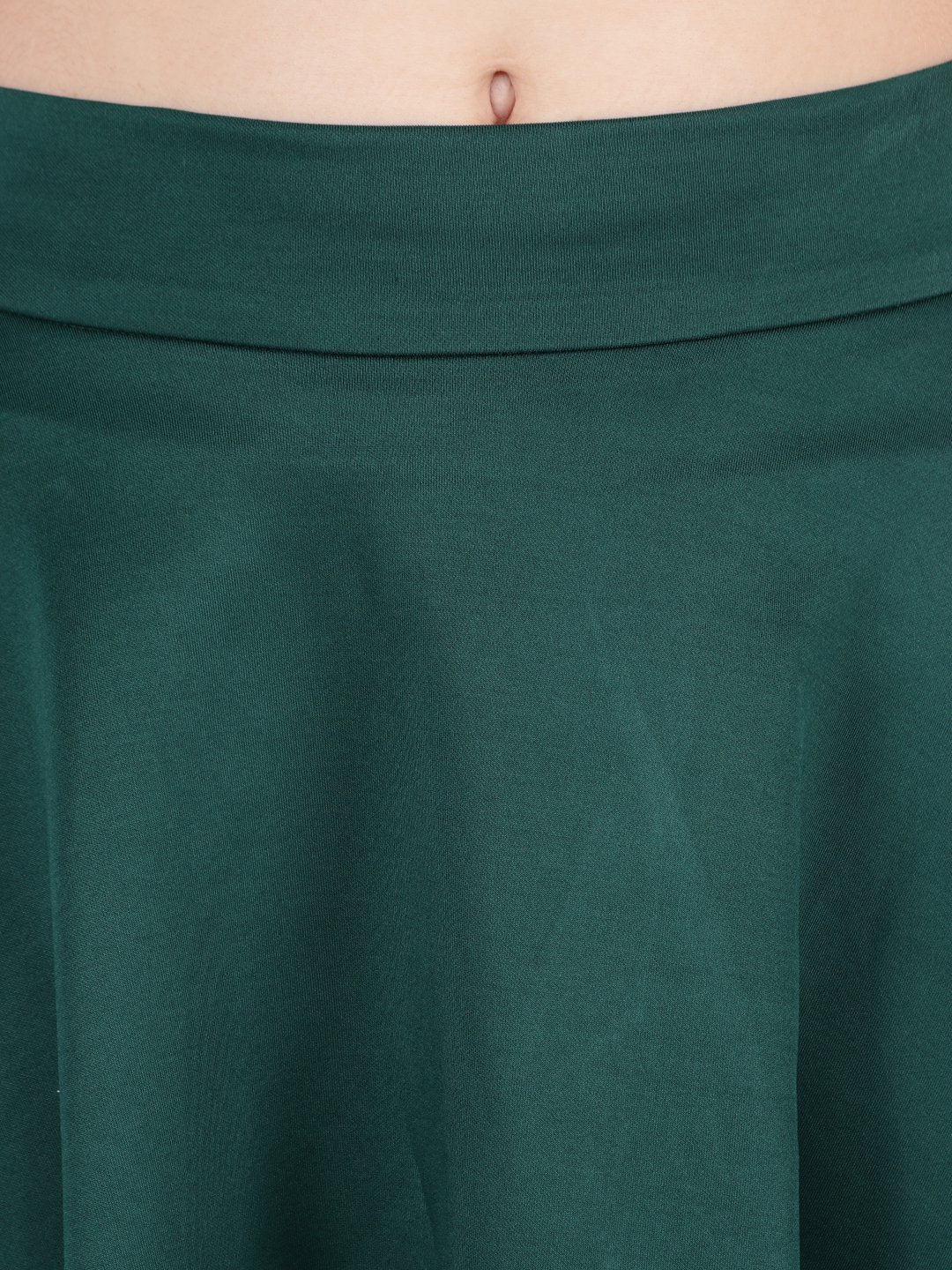 Green Solid Skirt