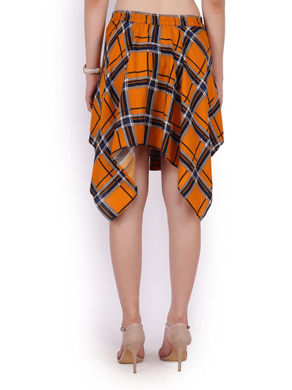 Yellow Mustard Chequered Skirt